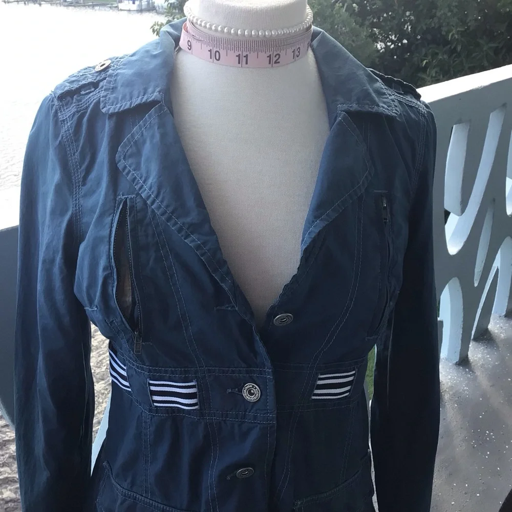 Free People 100% Cotton Utility Thigh Length Button Down Jacket Coat - Picture 3 of 16